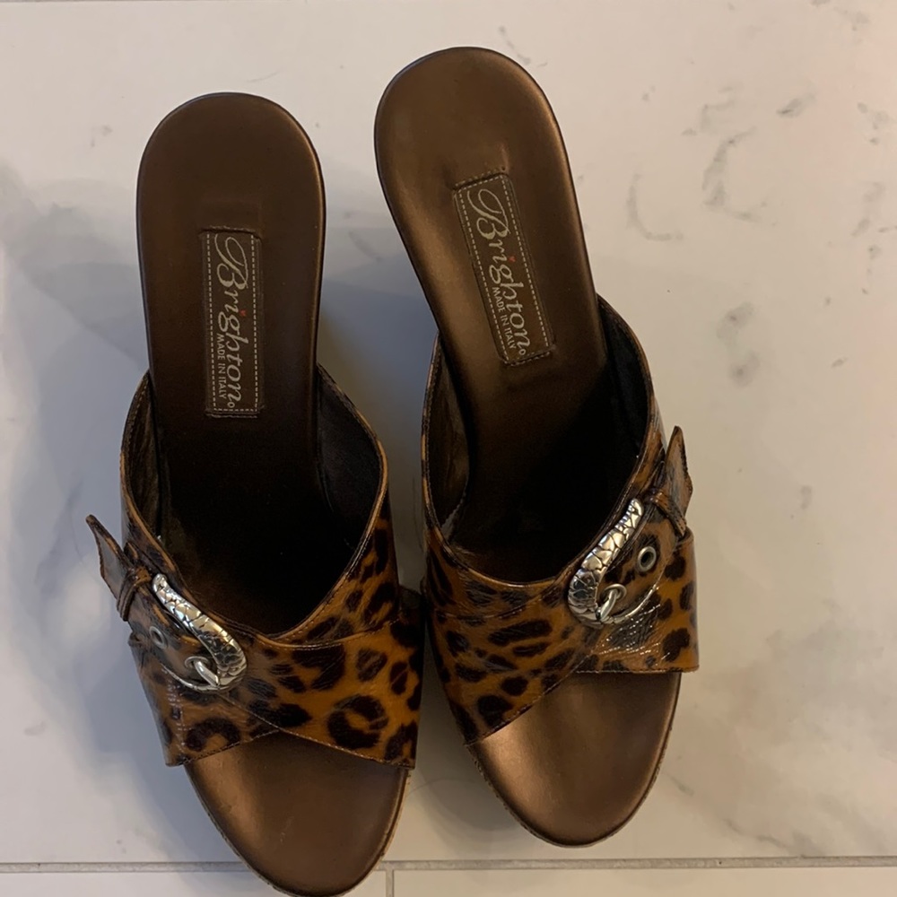 Brighton Leopard Wedge Shoes 6.5